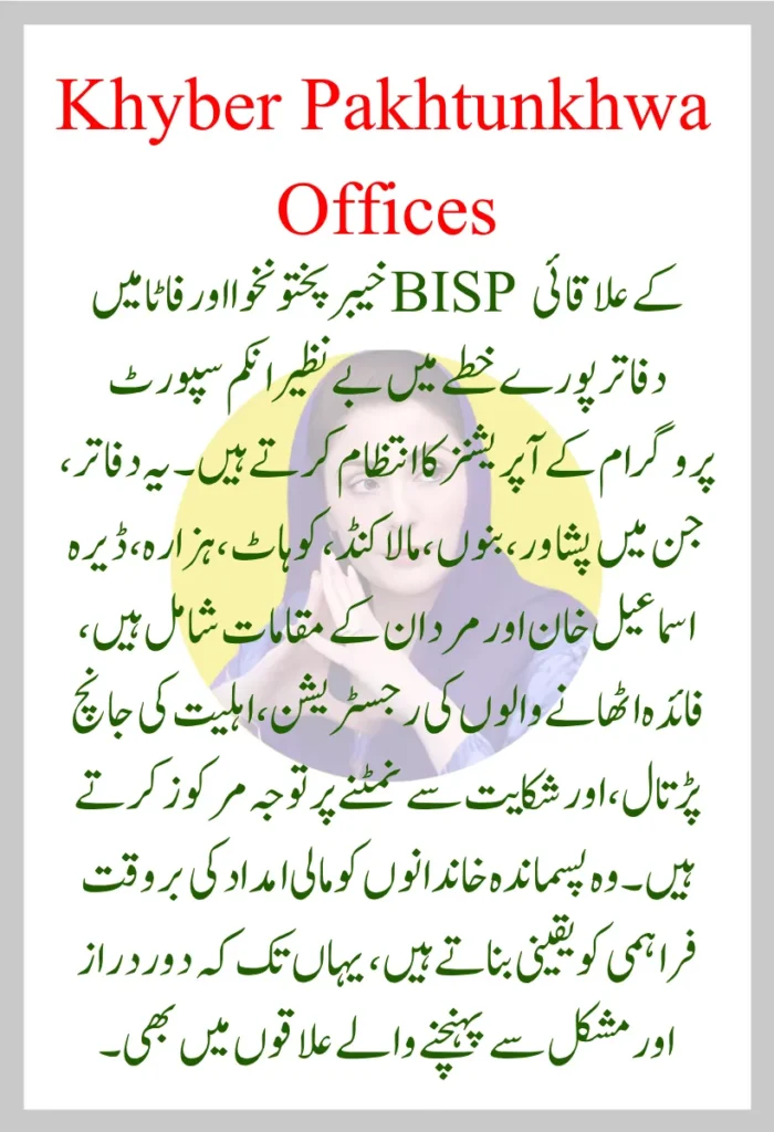 BISP Regional Offices – Khyber Pakhtunkhwa / FATA