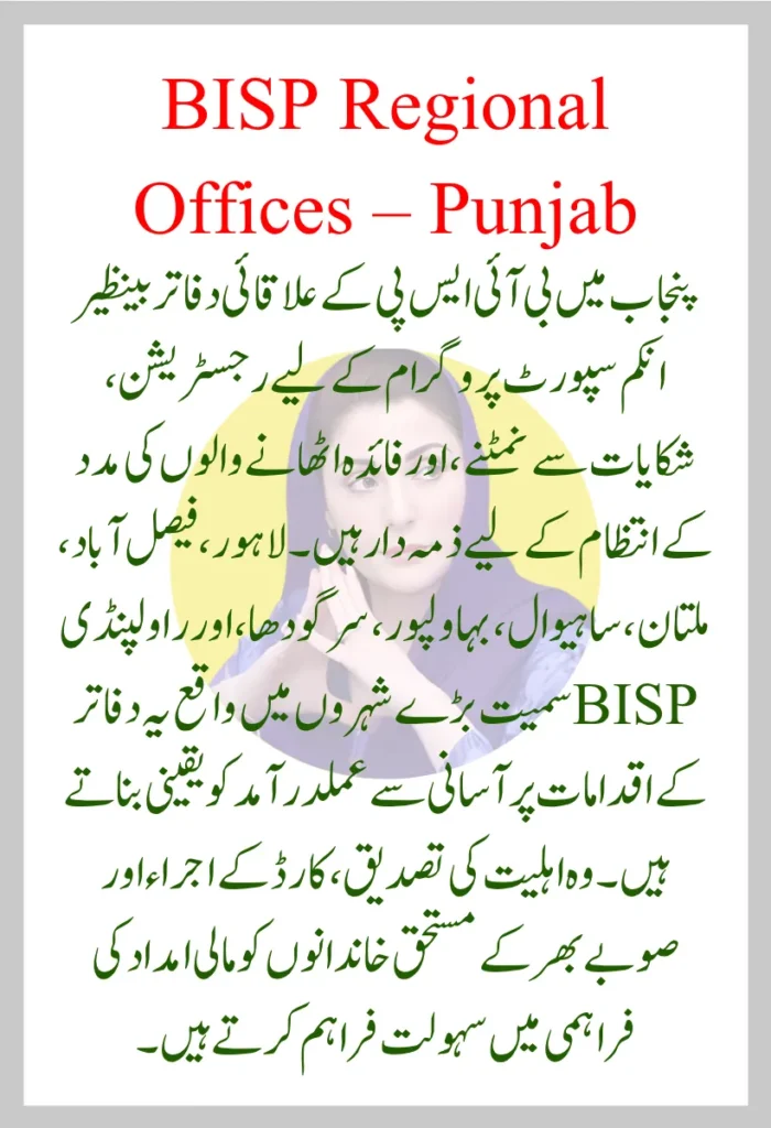BISP Regional Offices – Punjab