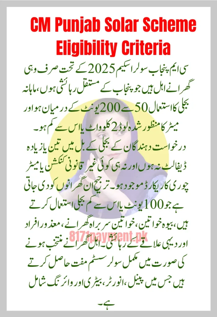 CM Punjab Solar Scheme Eligibility Criteria 2025 – Who Can Apply and How to Qualify