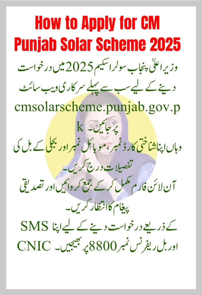 How to Apply for CM Punjab Solar Scheme 2025